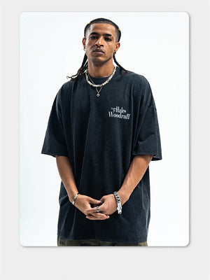 Liber Summer Men's Printed Letter Hood T-shirts