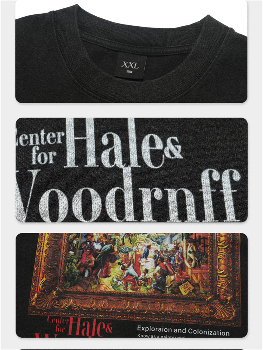 Liber Summer Men's Printed Letter Hood T-shirts