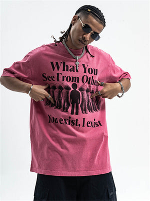 Liber Summer Men's Printed Letter Hood T-shirts