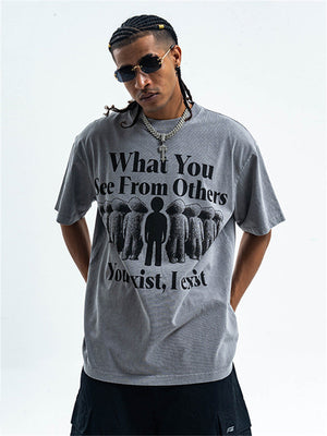 Liber Summer Men's Printed Letter Hood T-shirts