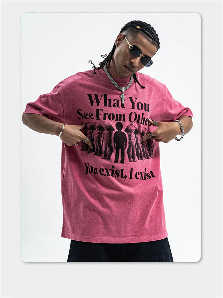 Liber Summer Men's Printed Letter Hood T-shirts