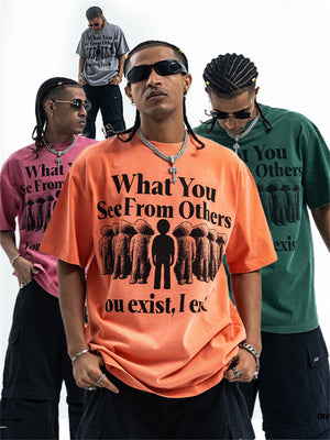 Liber Summer Men's Printed Letter Hood T-shirts