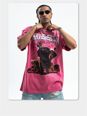 Liber Summer Men's Printed Letter Hood T-shirts