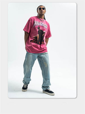 Liber Summer Men's Printed Letter Hood T-shirts