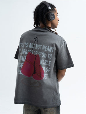 Liber Summer Men's Printed Letter Hood T-shirts