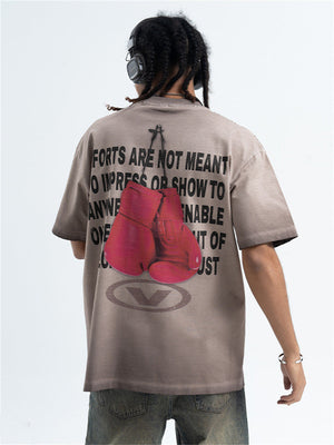Liber Summer Men's Printed Letter Hood T-shirts