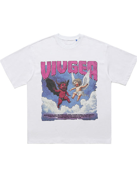 Liber Summer Men's Printed Letter Hood T-shirts