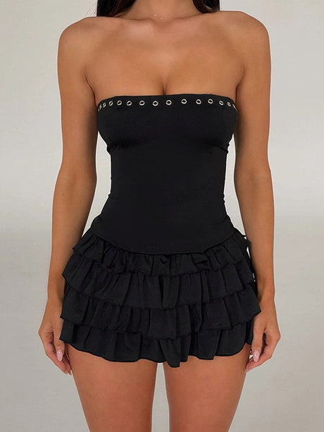 Liber SS Women's Ruffled Short Dress