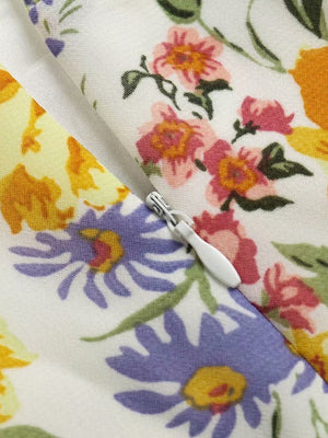 Liber Summer Women's Lace up Printed Midi Dresses